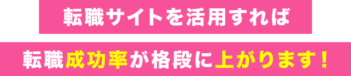 転職サイトを活用すれば転職成功率が格段に上がります!